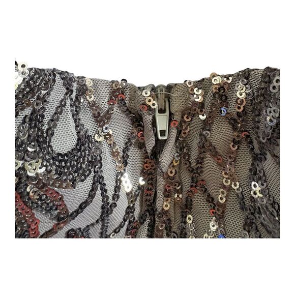 NWT Crystal Sky grey silver sequin homecoming short spaghetti strap dress size m - Picture 8 of 8